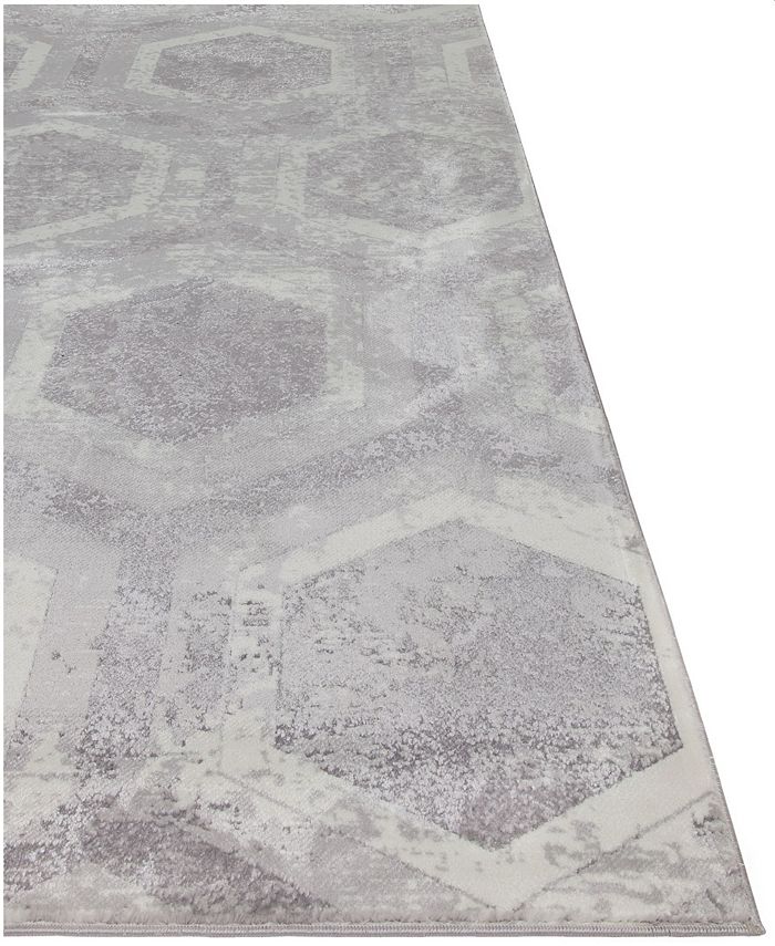 Sunbrella CLOSEOUT! Modern SM03 Gray/Onyx 4' x 6' Area Rug Macy's