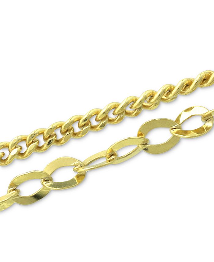 Giani Bernini Double Chain Link Ankle Bracelet in Sterling Silver and ...