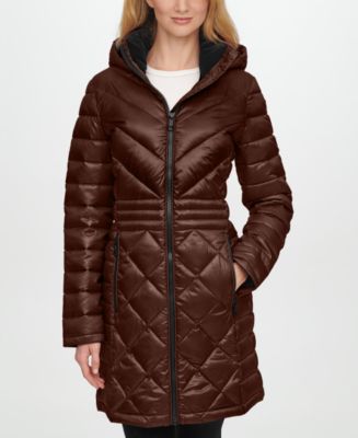 Calvin Klein Petite Hooded Packable Down Puffer Coat, Created for Macys ...