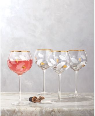 Holiday Gold Wine Glasses, Set of 4