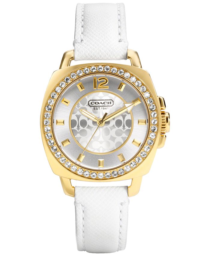 Coach boyfriend watch white new arrivals