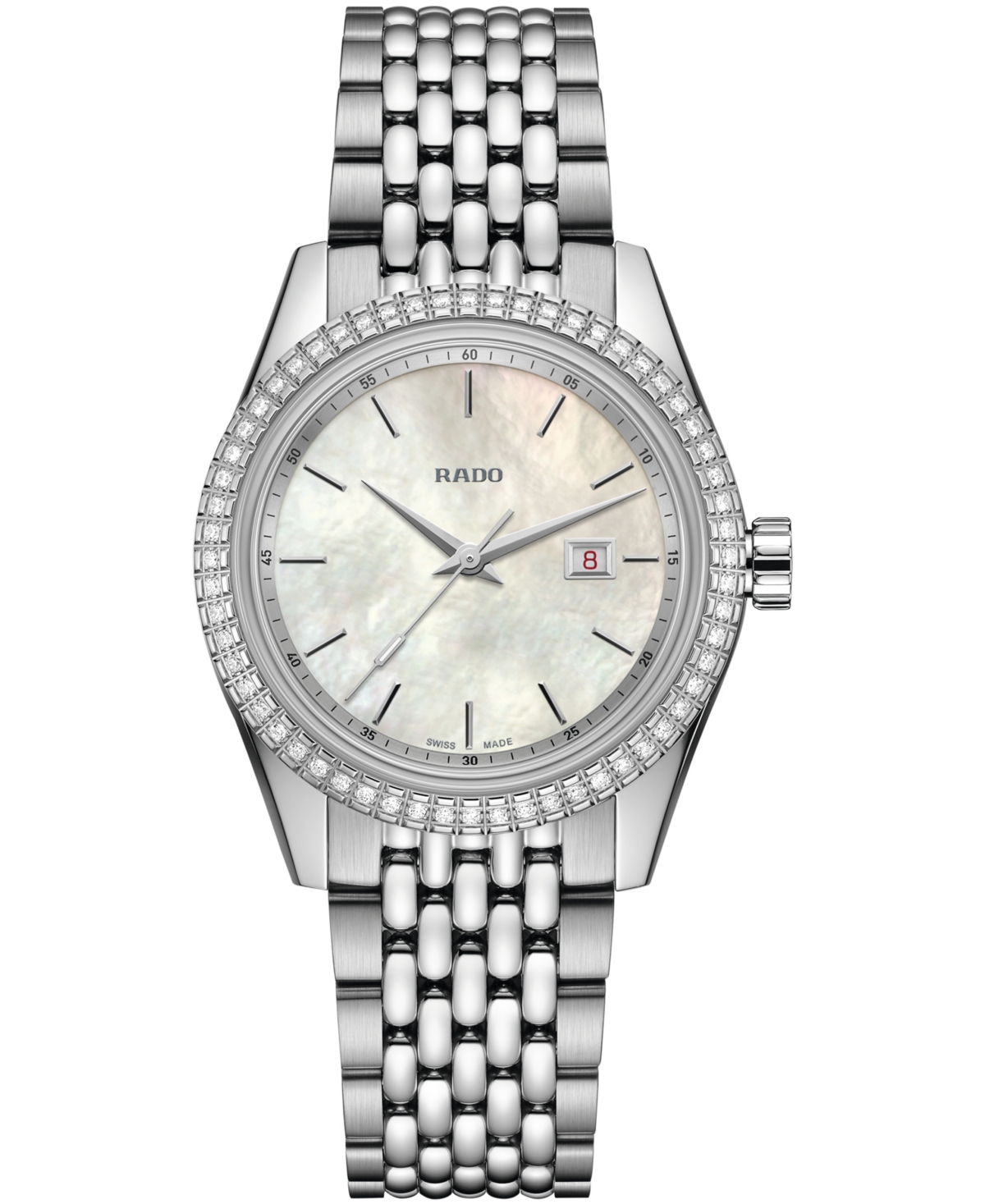 Rado Women's Swiss Hyperchrome Classic Diamond (1/3 Ct. T.w.) Stainless Steel & Leather Watch Set 35mm