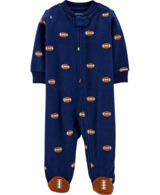 Carter's - Baby Boy or Girl Football Zip-Up Fleece Sleep & Play
