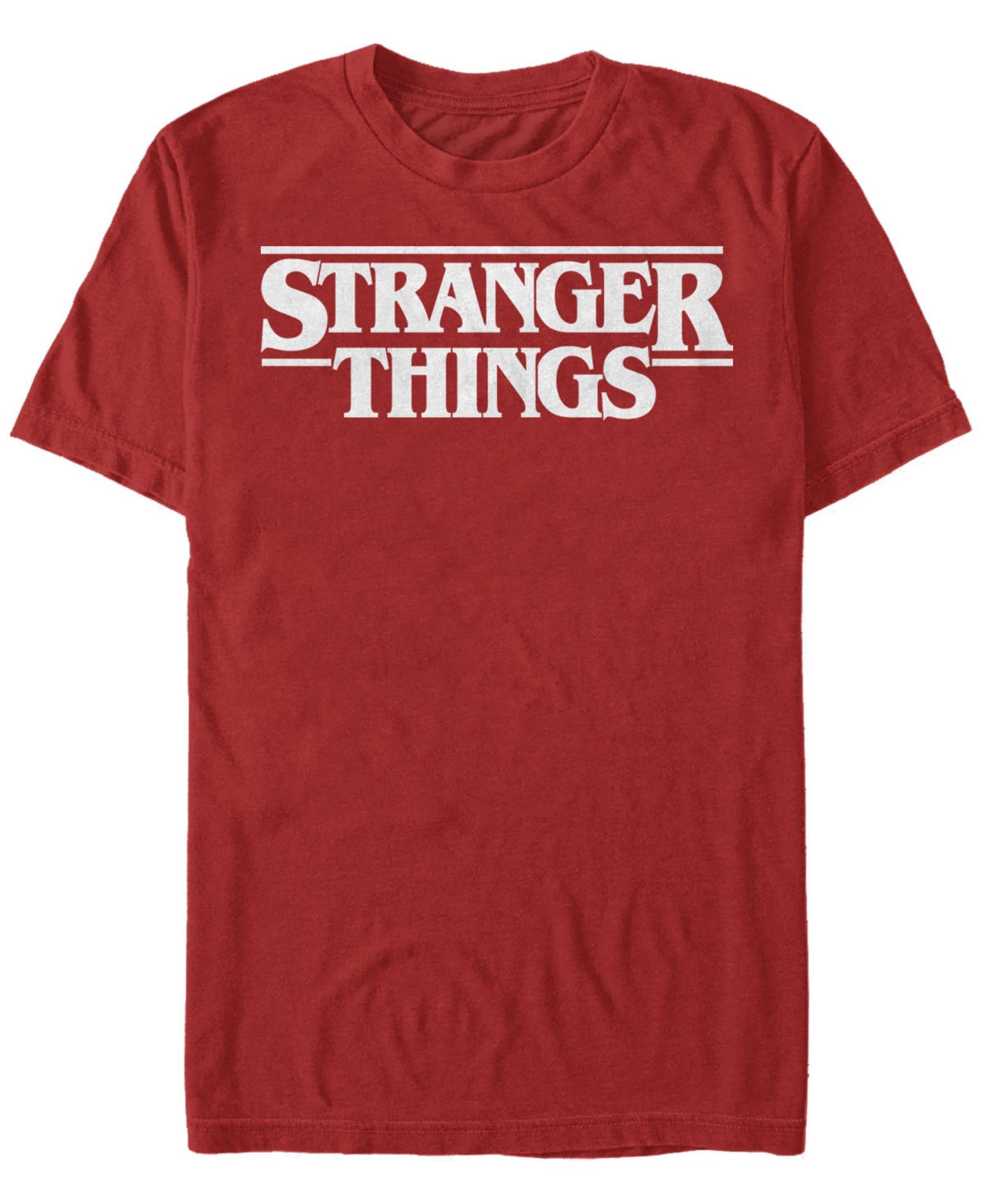 Fifth Sun Stranger Things Men's Solid Logo Left Chest Short Sleeve T-shirt In Red