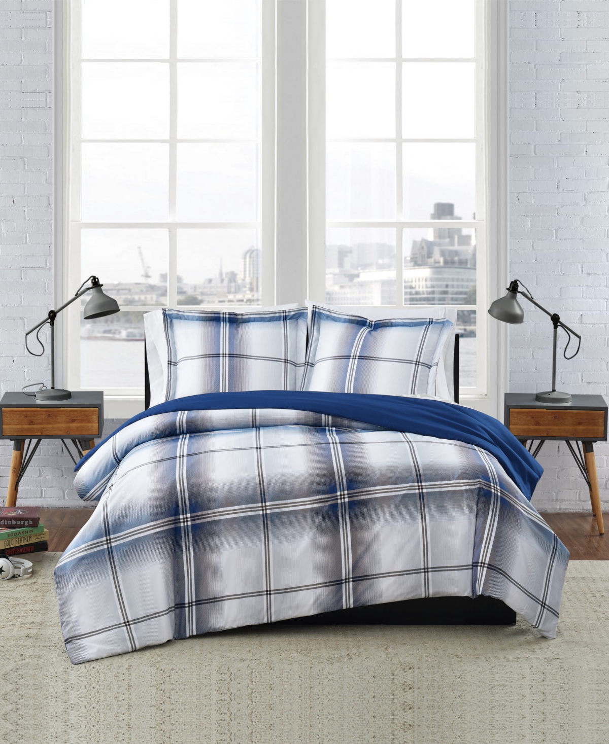 UPC 783048120564 product image for London Fog Nolan Houndstooth Stripe 3 Piece Comforter Set, King Bedding | upcitemdb.com