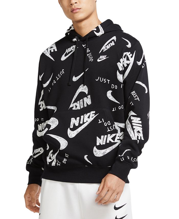 Nike Men\'s Sportswear Club Fleece Logo-Print Hoodie - Macy\'s