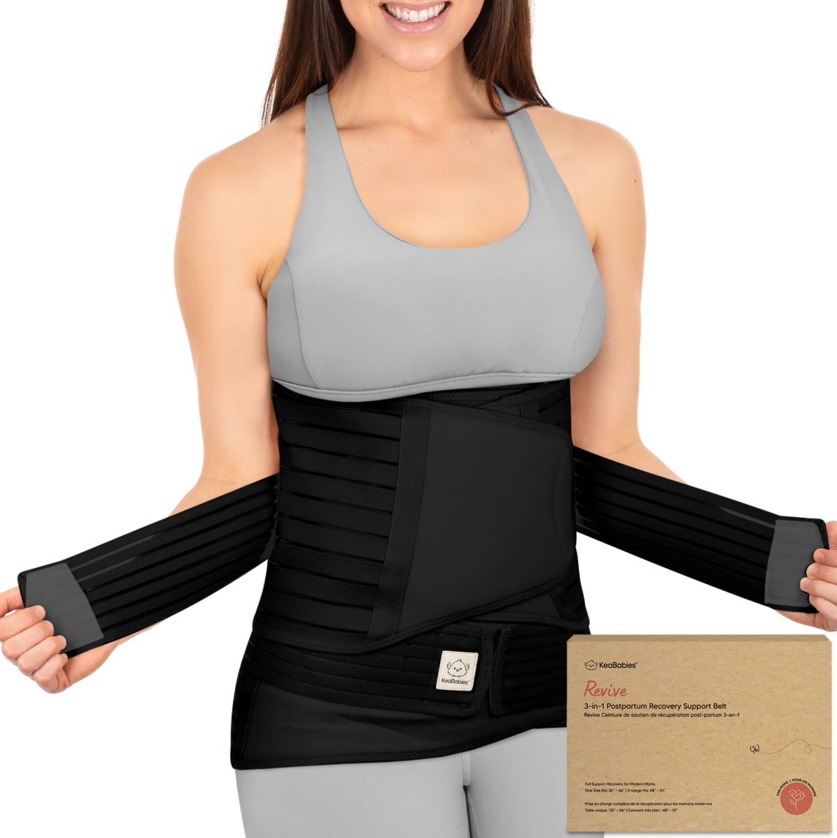 KeaBabies Maternity Revive 3 in 1 Postpartum Belly Band Wrap, Post Partum Recovery, Postpartum Waist Binder Shapewear