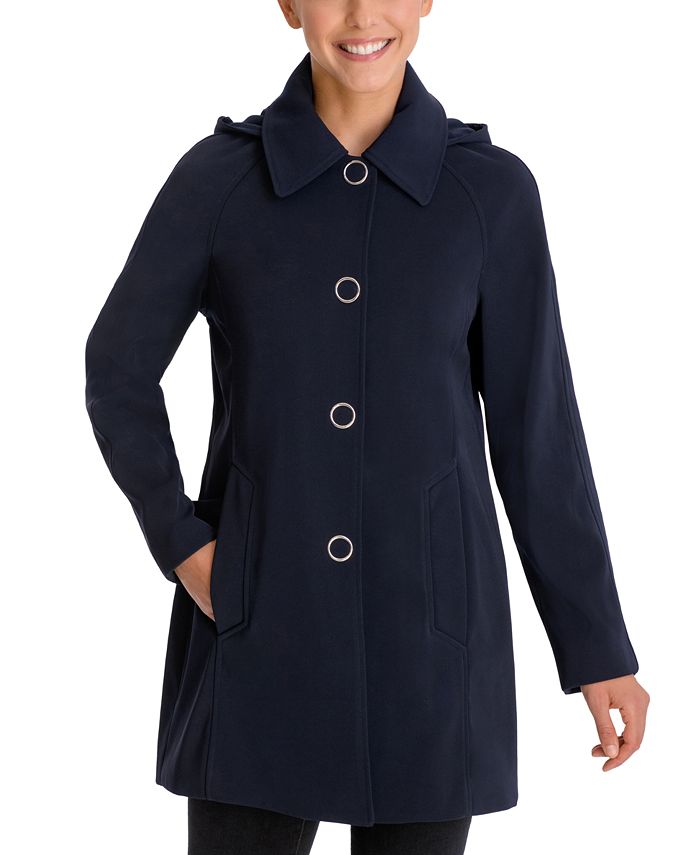 London Fog Single-Breasted Hooded Raincoat - Macy's