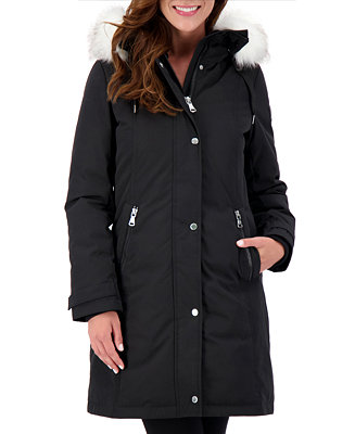 Vince Camuto Faux-Fur-Trim Hooded Parka, Created for Macy's - Macy's