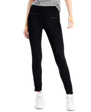 image of Rewash Juniors- High-Waist Zipper-Detail Ponte Leggings
