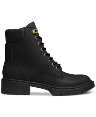 COACH Women's Lorimer Lace Up Lug Sole Combat Booties & Reviews - Boots ...