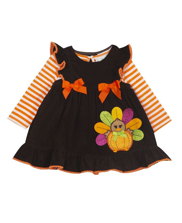 Rare Editions Baby Girls Corduroy Jumper with Turkey Applique Macy's