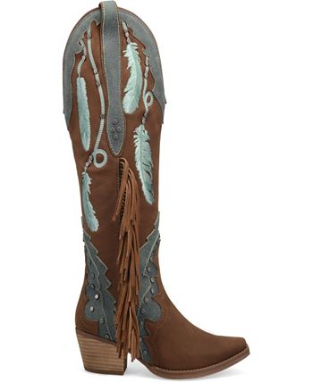 Gold Dream Catcher Women's Leather Boots main image 1