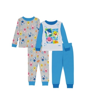 image of Ame Baby Shark Toddler Boys 4-Piece Pajama Set