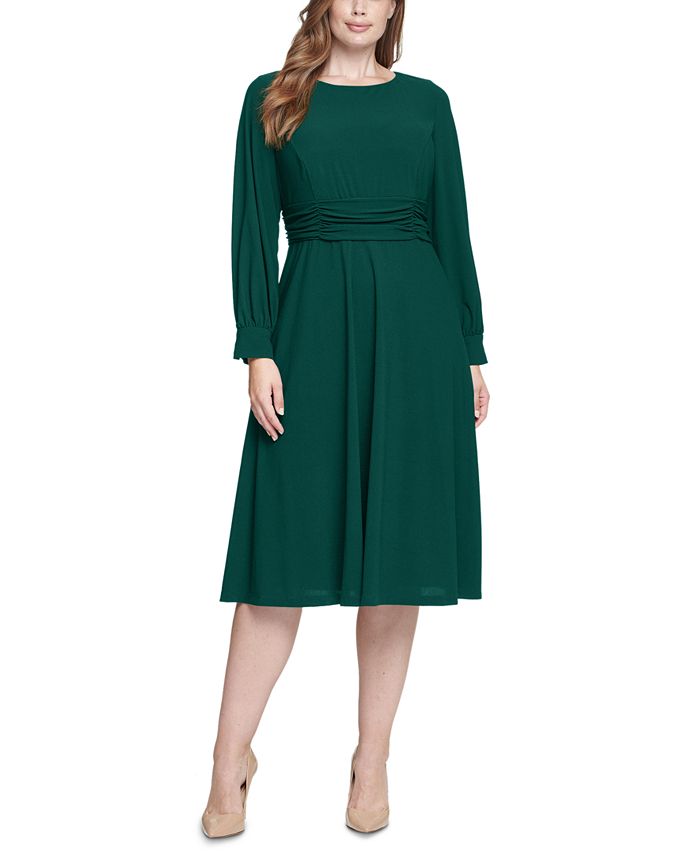 Jessica Howard Plus Size Long-Sleeve A-Line Dress - Macy's
