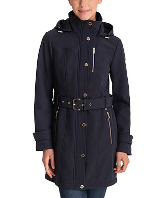 Michael Kors Hooded Belted Raincoat, Created for Macy's - Macy's