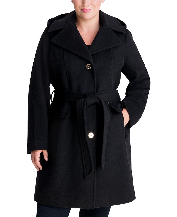 Michael Kors Plus Size Belted Hooded Wrap Coat, Created for Macy's &  Reviews - Coats & Jackets - Plus Sizes - Macy's