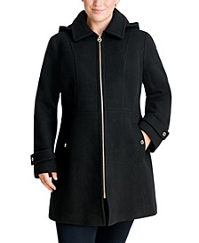 Women's Plus Size Hooded Coat, Created for Macy's