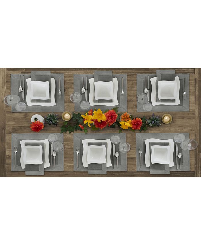 Villeroy & Boch New Wave Metallic Border Linen Placemat, Set of 4, 14