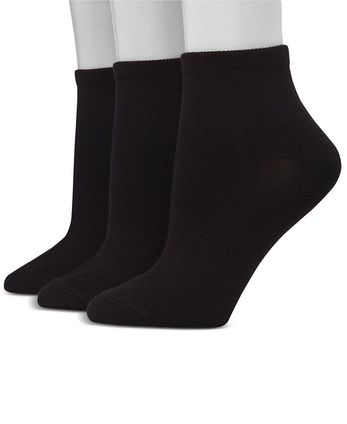 Hanes Women's Ultimate ComfortSoft 3pk Ankle Socks, Extended Size Macy's