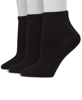 Hanes ComfortSoft Women's Ankle Socks, Extended Sizes, 3-Pairs