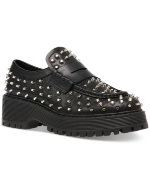 image of Steve Madden Women-s Malvern Studded Lug Sole Loafers