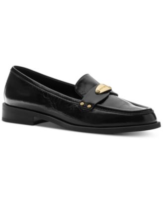 black leather loafers womens sale