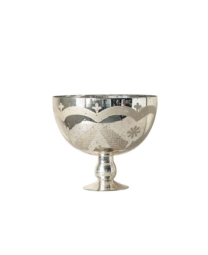 CREATIVE COOP INC 13" Round Glass Serving Bowl with Etched Design Macy's