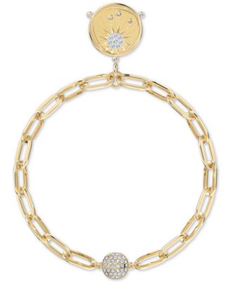 Swarovski - Gold-Tone Crystal Sun/PASSIONATE Fire Medallion Magnetic Link Bracelet