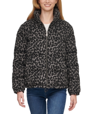 image of Levi-s Animal-Print Cropped Puffer Jacket