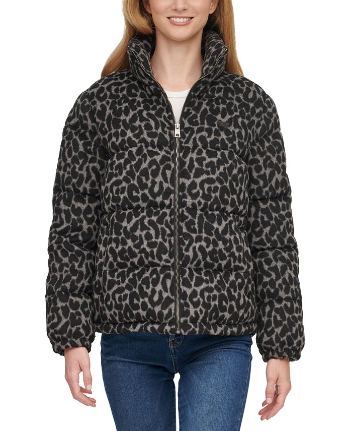 Levi's Animal-Print Cropped Puffer Jacket & Reviews - Jackets & Vests -  Juniors - Macy's