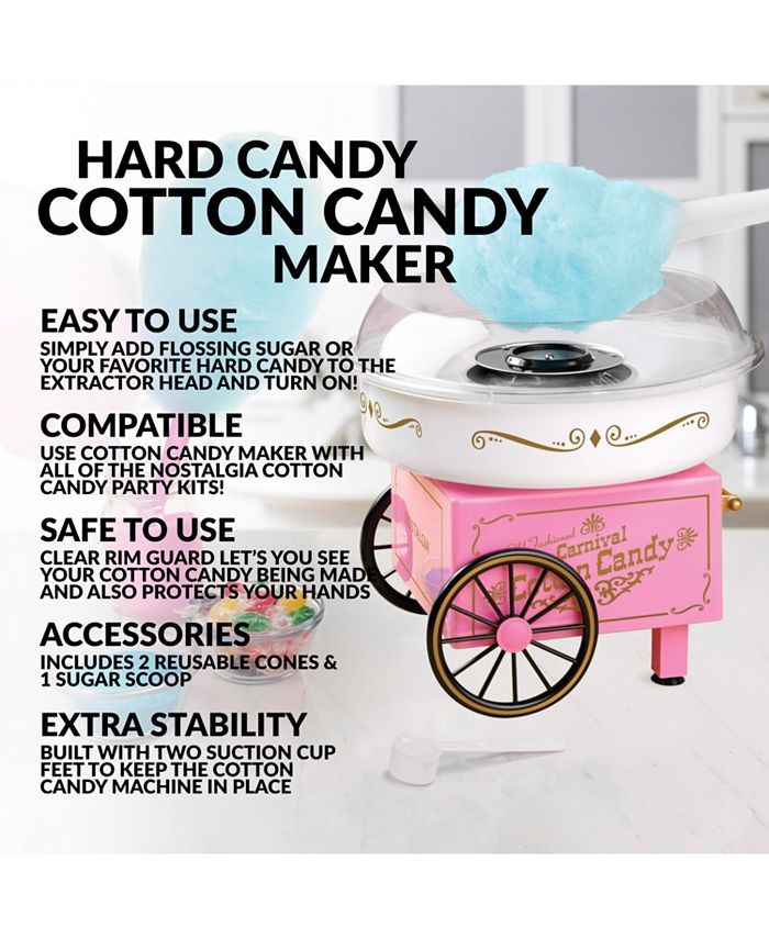 Nostalgia PCM306PK Vintage Hard & SugarFree Candy Cotton Candy Maker