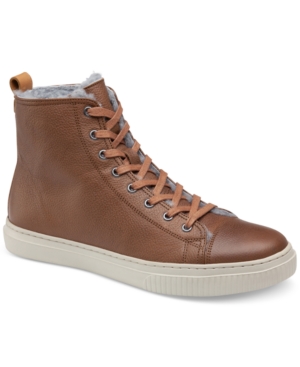 image of Johnston & Murphy Men-s Toliver Shearling-Lined High-Top Sneakers Men-s Shoes