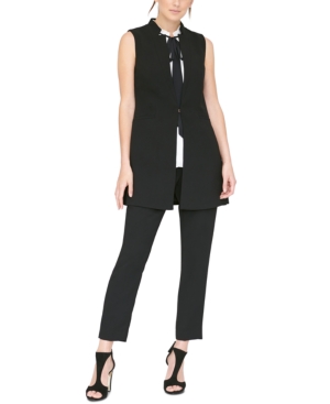 Dkny Sleeveless Lapel Vest