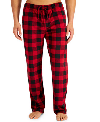 Club Room Men's Buffalo Plaid Fleece Pajama Pants, Created for Macy's ...