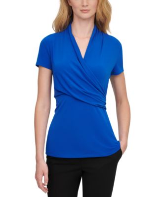 DKNY - Short-Sleeve Side-Ruched Top