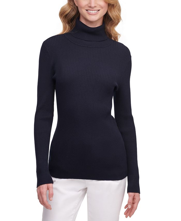 DKNY Ribbed Turtleneck Sweater - Macy's