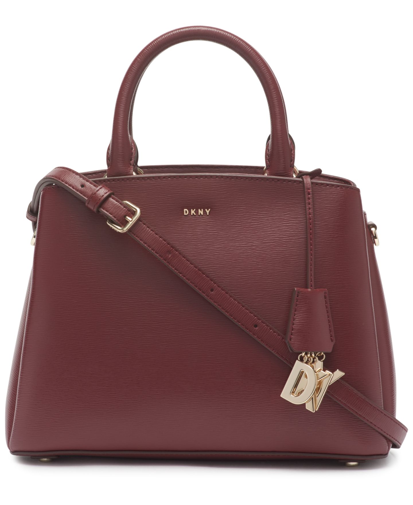 Женская сумка DKNY Paige Medium Satchel With Convertible Strap, цвет: Винный — фото 1