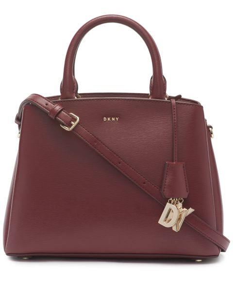 Женская сумка DKNY Paige Medium Satchel With Convertible Strap, цвет: Винный