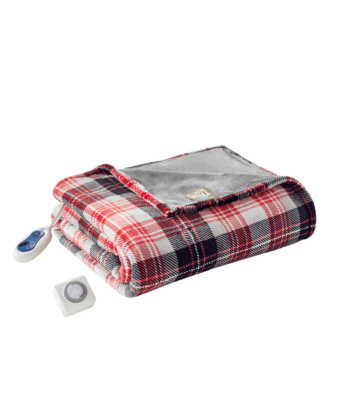 Sleep Philosophy True North By  Buffalo Check Electric Oversized Throw, 60" X 70" In Red,grey