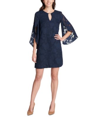 Kensie Women's Floral Printed Shift Dress Blue Size 12