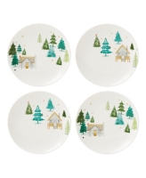 Lenox Balsam Lane 4-Piece Accent Plate Set - Green And Ivory