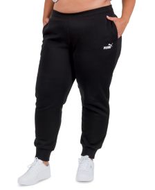 Solid Plus Size Fleece Jogger Pants