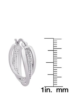 Diamond Accent Silver-plated Twist Hoop Earrings