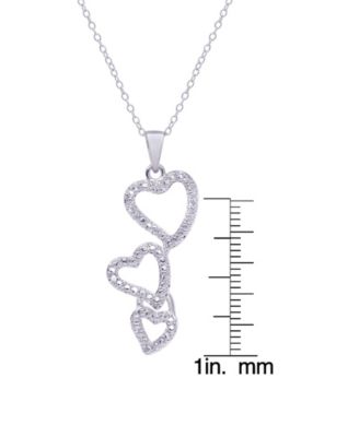 Diamond Accent Silver-plated Triple Heart Pendant Necklace
