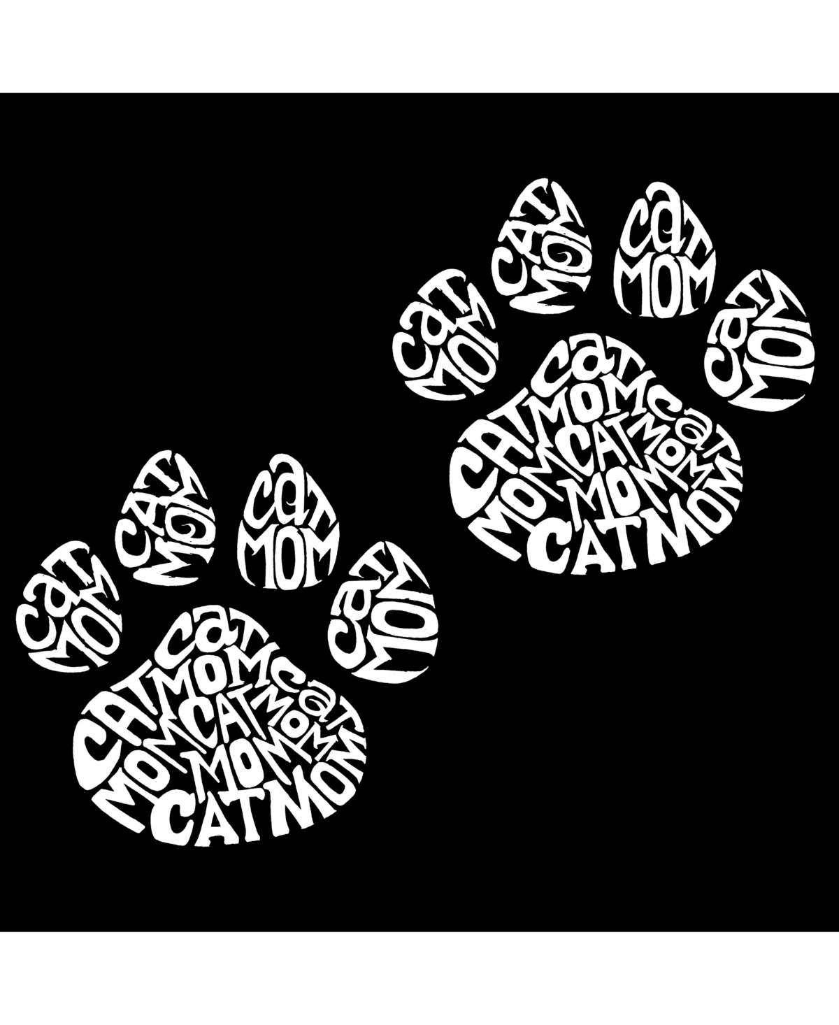 La Pop Art Women's Word Art V-Neck Cat Mom T-Shirt