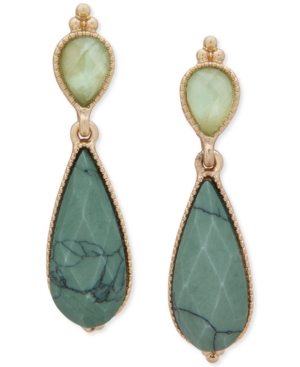 image of lonna & lilly Gold-Tone Stone Double Drop Earrings