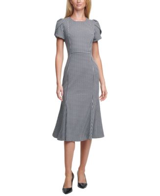Calvin Klein Plaid Midi Sheath Dress & Reviews - Dresses - Women - Macy's