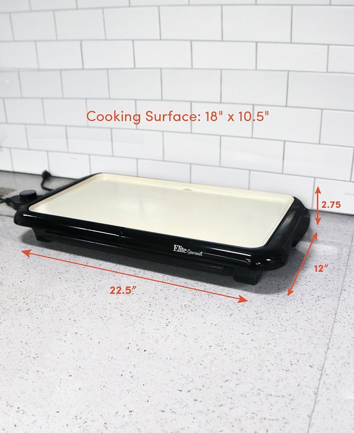 Elite Gourmet Electric 18" Ceramic Griddle with Warming Drawer Macy's