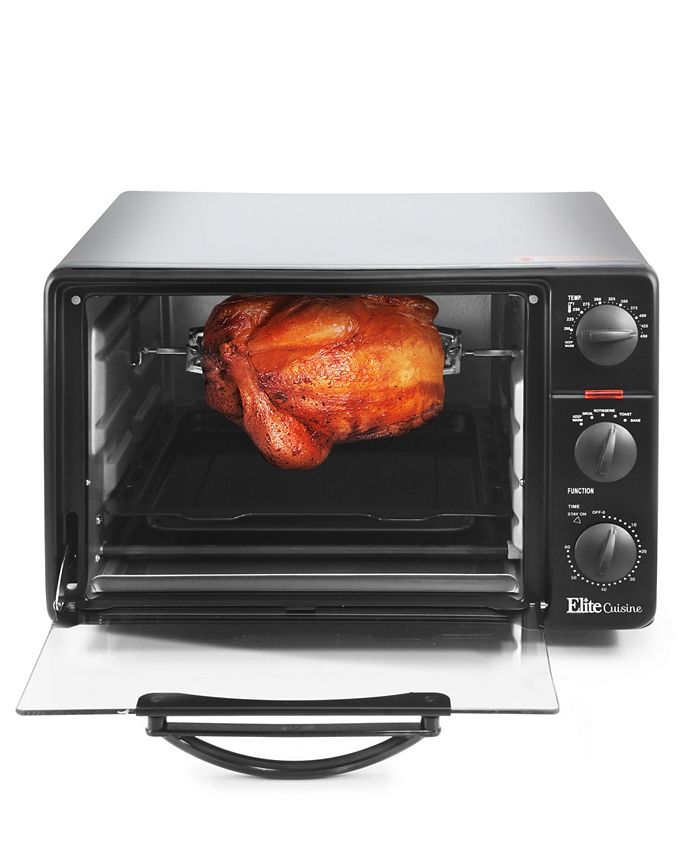 Elite Cuisine 23L Countertop Toaster Oven Rotisserie, Bake, Broil